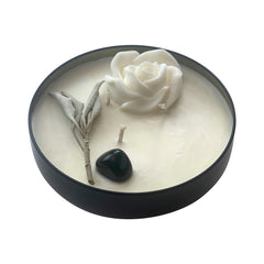 Protection Soy Candle Black 14oz Topped with white sage